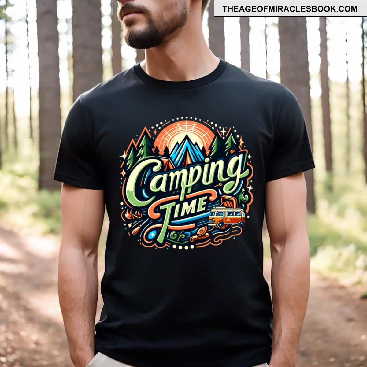 Camping Time Typography T-shirt