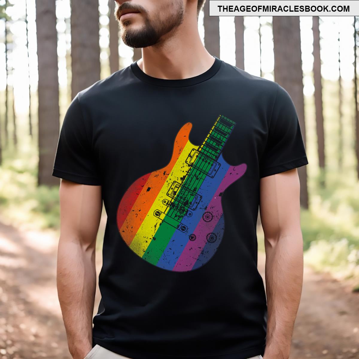 Pride Flag Guitar T-shirt