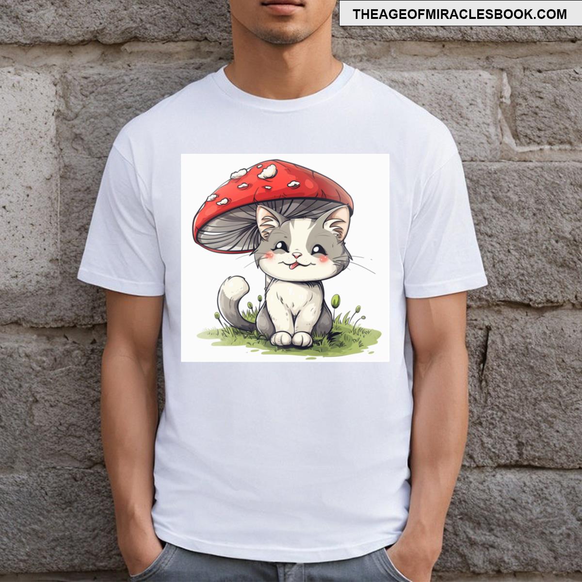 Cat And Mushroom T-shirt