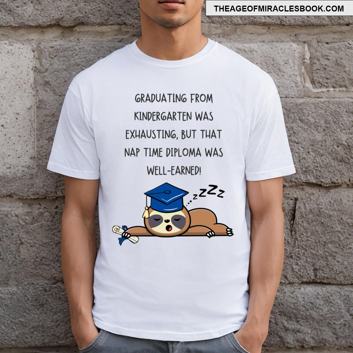 Kindergarten Graduation Sloth Sleeping T-shirt