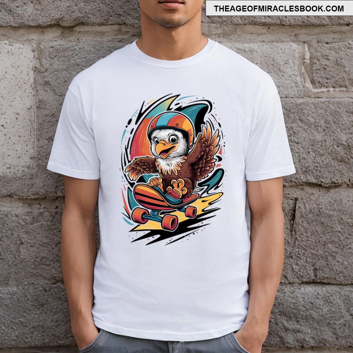 Baby Eagle On Skateboard T-shirt