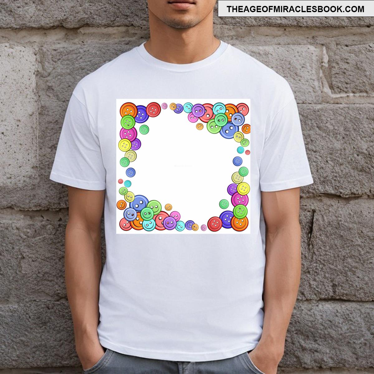 Button Frame Hobbies Sewing T-shirt