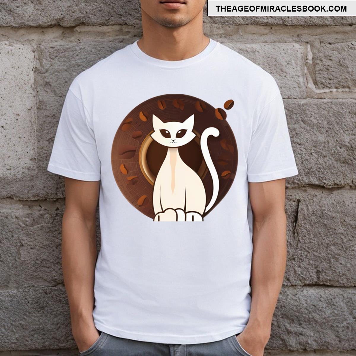 Great Coffee Cat Art T-shirt