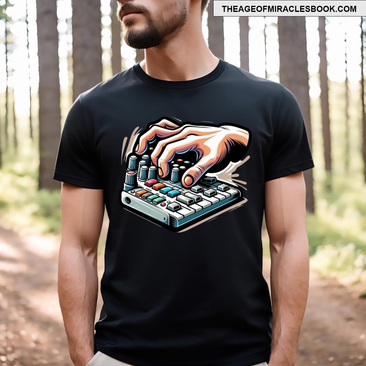 Hand Creating Music On Midi Controller Beat Maker T-shirt