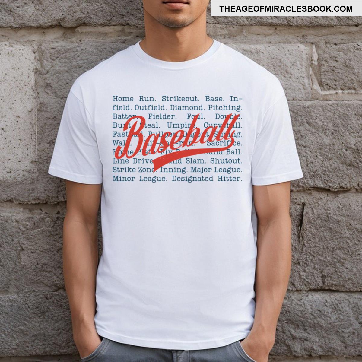 Retro Baseball Script On Keywords T-shirt