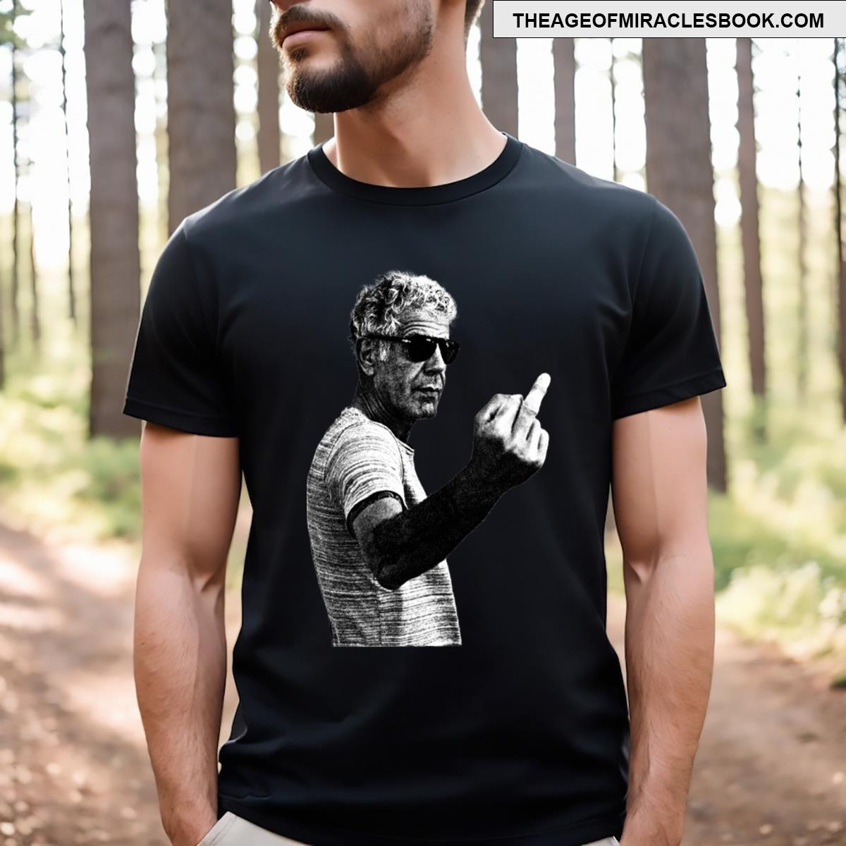 Anthony Bourdain Middle Finger Pose T-shirt
