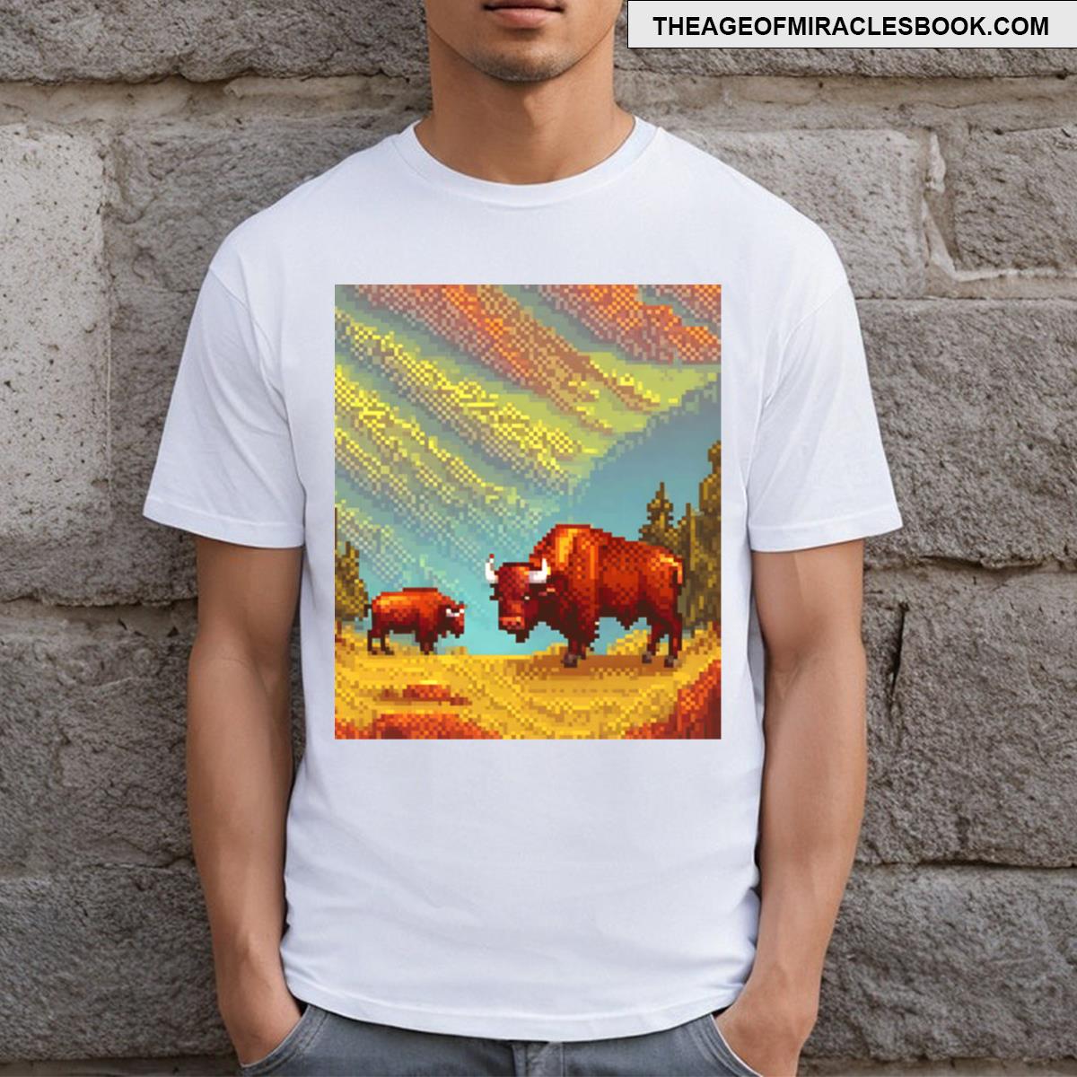 Bison Pixel Art T-shirt