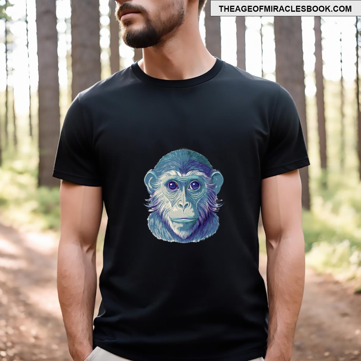Blue Monkey Head T-shirt