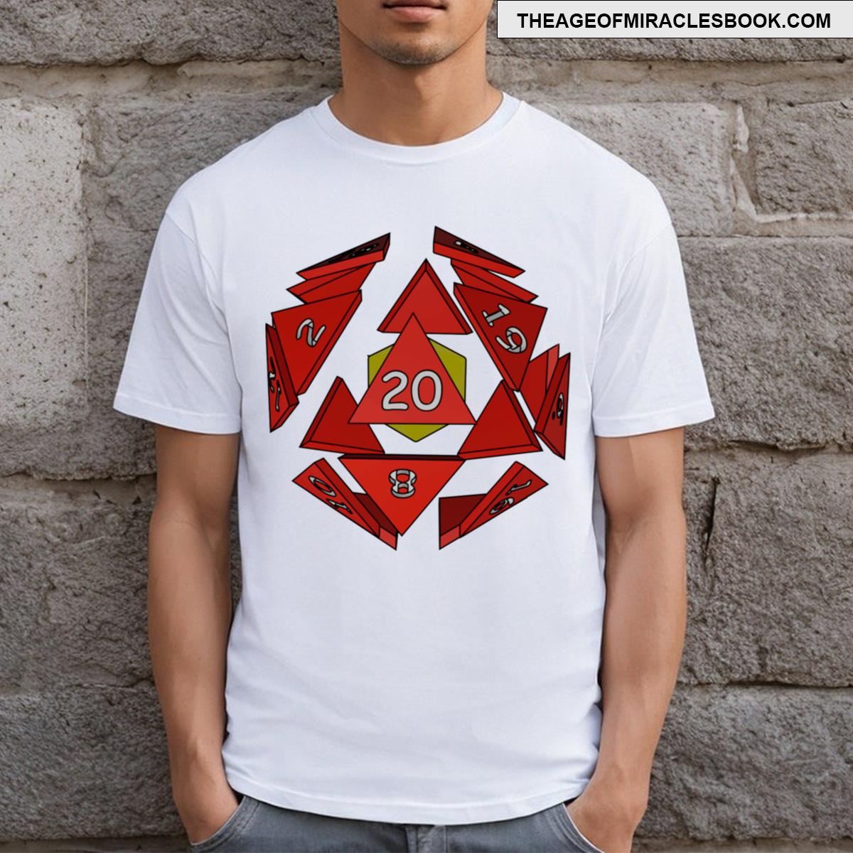 Exploding D20 Red Dungeons And Dragons Dnd Inspired T-shirt