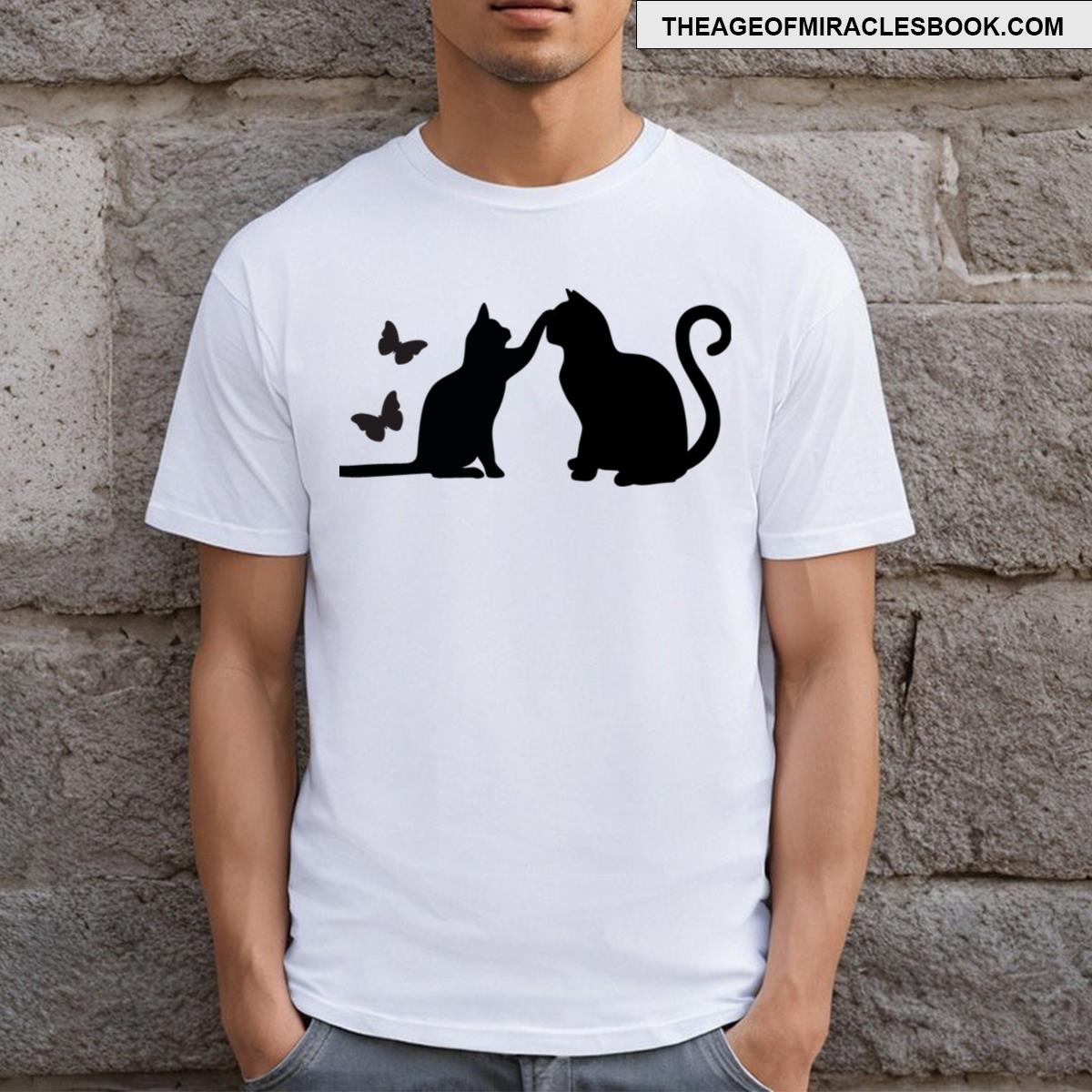 Romantic Black Cat T-shirt