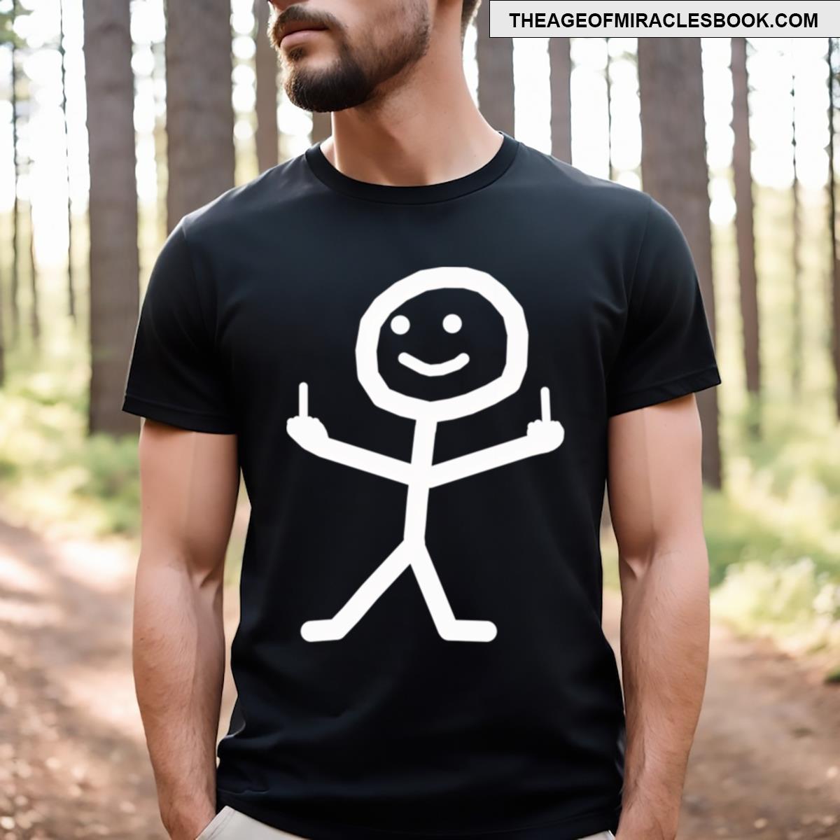 Stick Figure With Middle Finger T-shirt