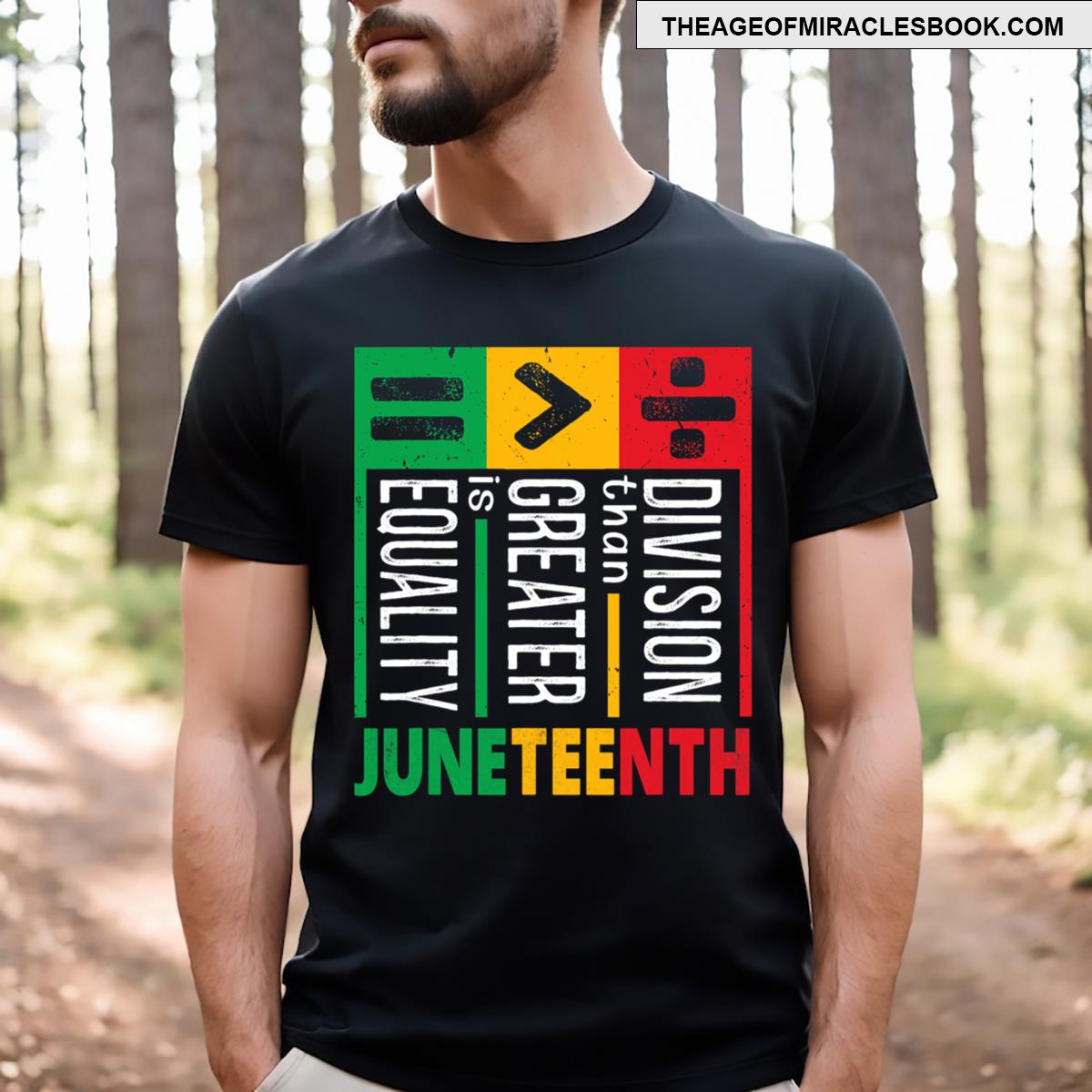 Juneteenth Equality Is Greater Than Division Afro Men T-shirt