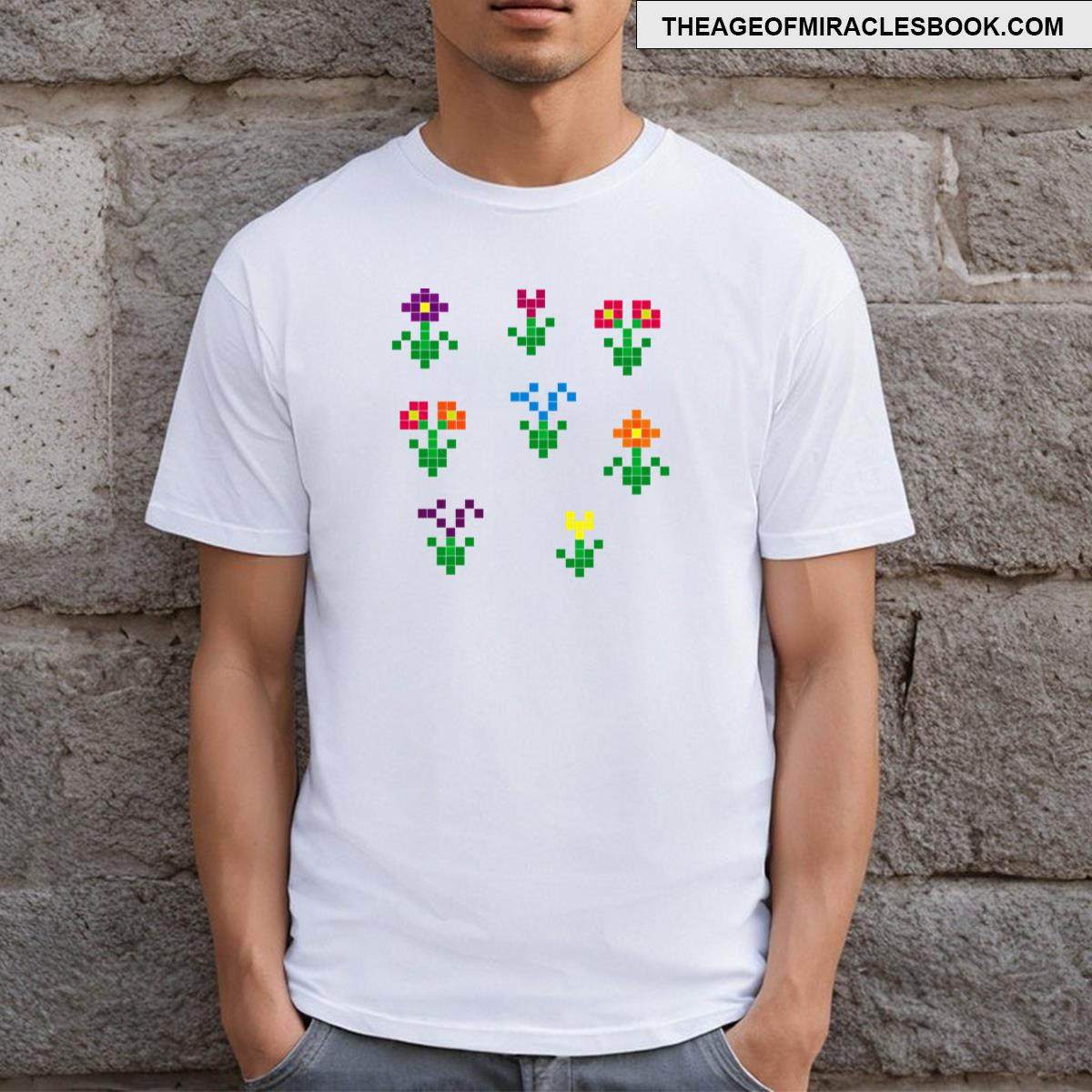 Pixel Art Flowers T-shirt