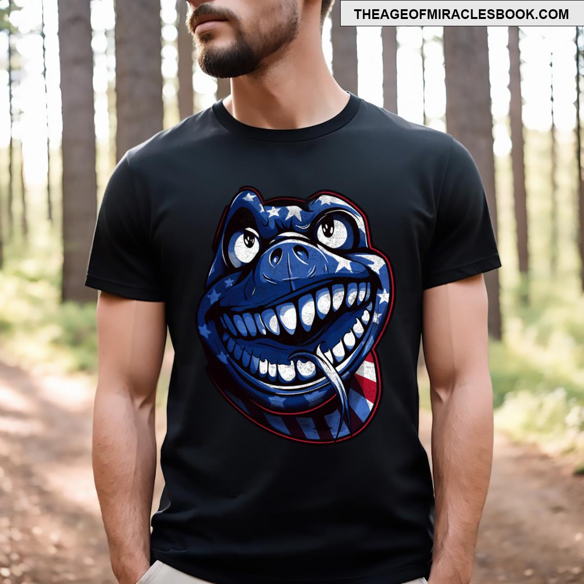 Americana Snake Funny Graphic T-shirt
