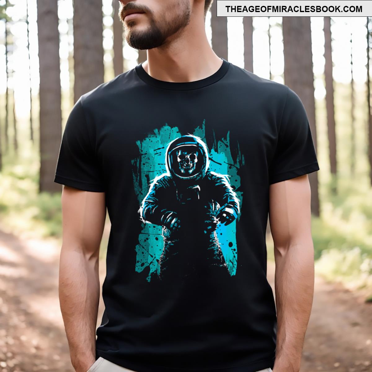 Astronaut Skull Blue T-shirt