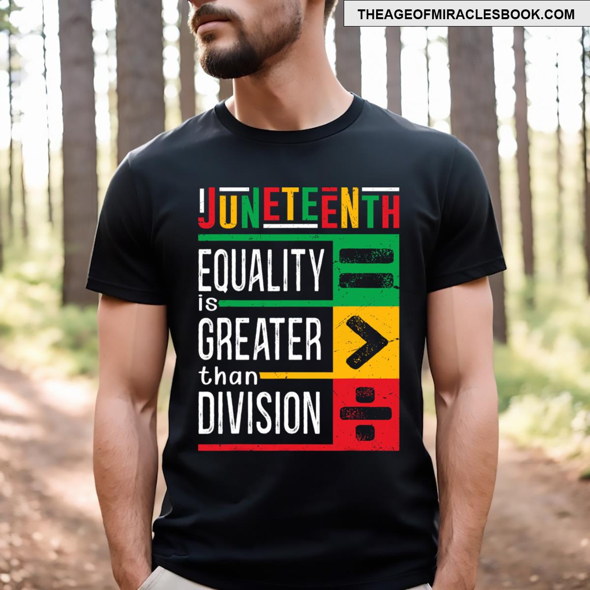 Juneteenth Equality Is Greater Than Division Afro Men T-shirt