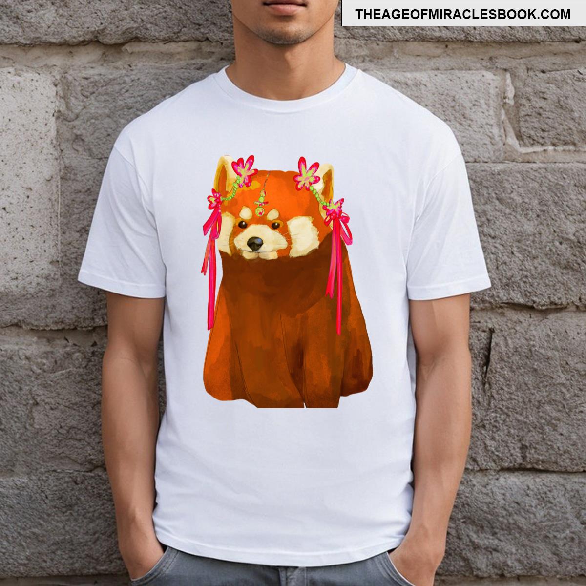 Red Panda Wearing Chinese Headpiece T-shirt