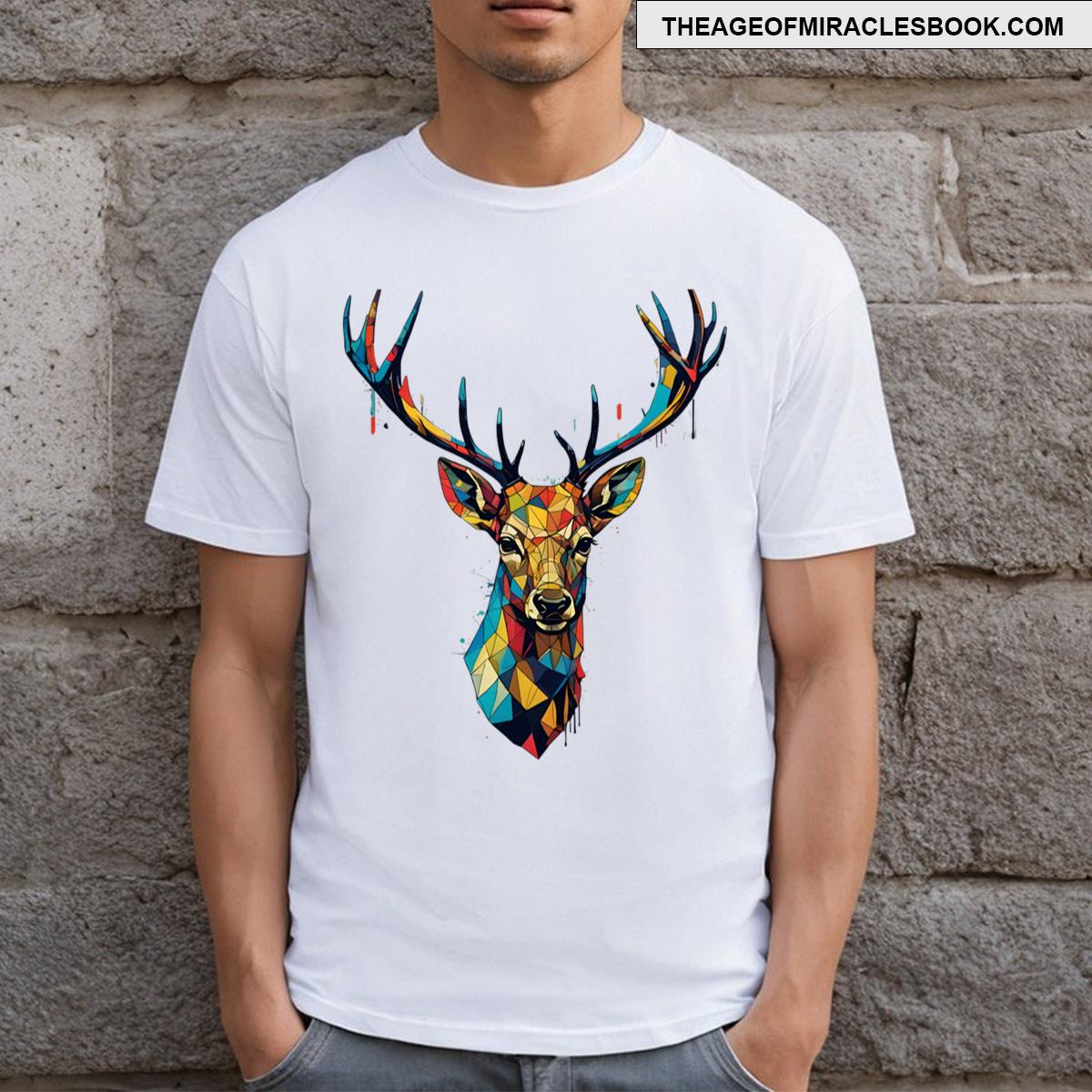 Majestic Geometric Deer Head T-shirt