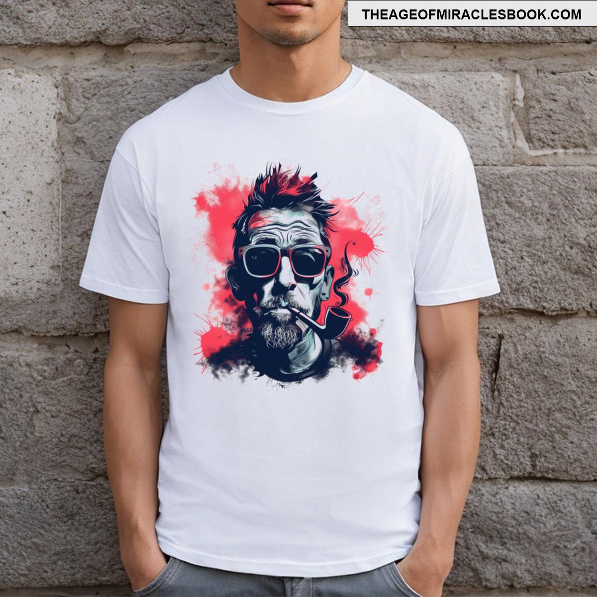 Cool Edgy Philosopher Smoking Pipe T-shirt