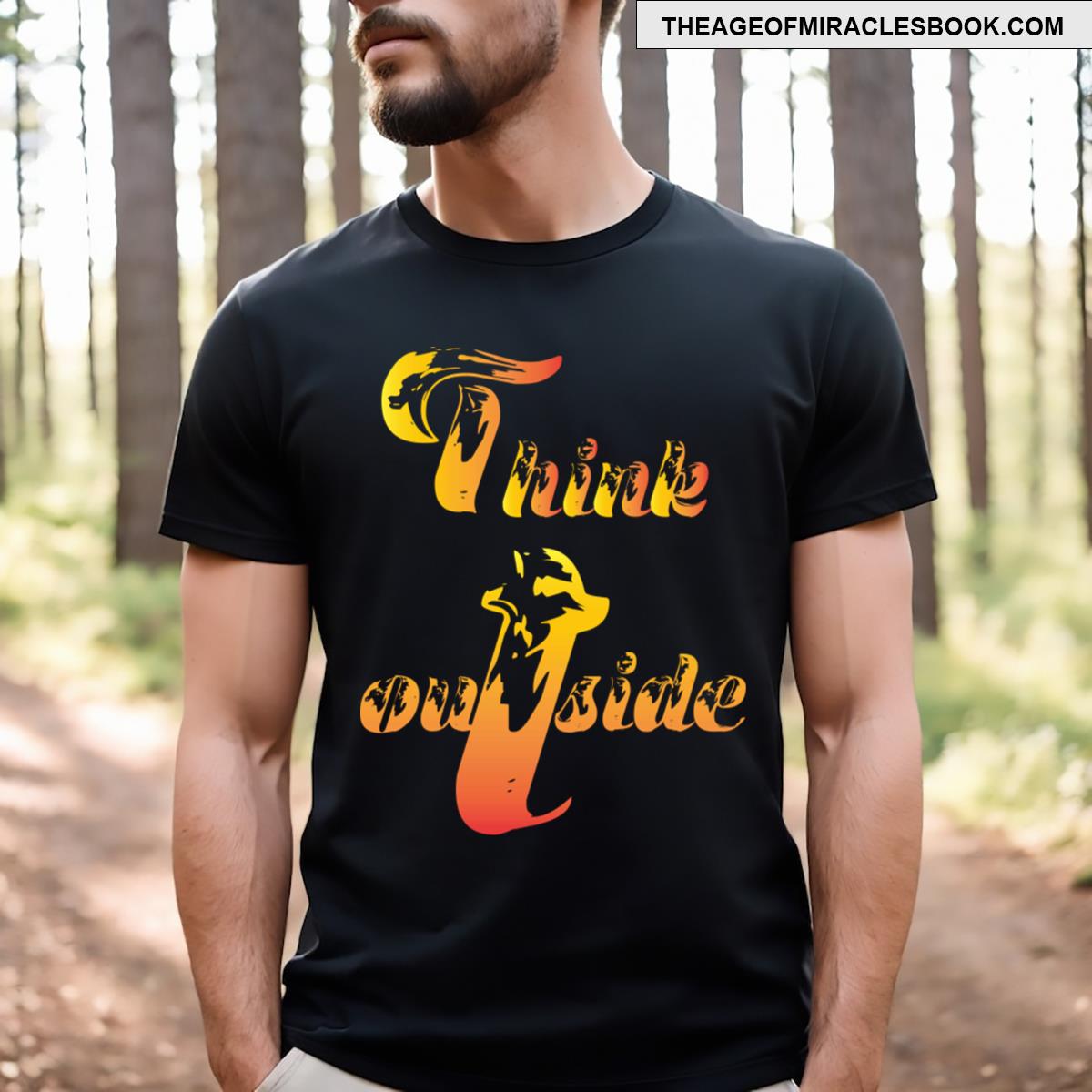 Think Outside Typography Design T-shirt