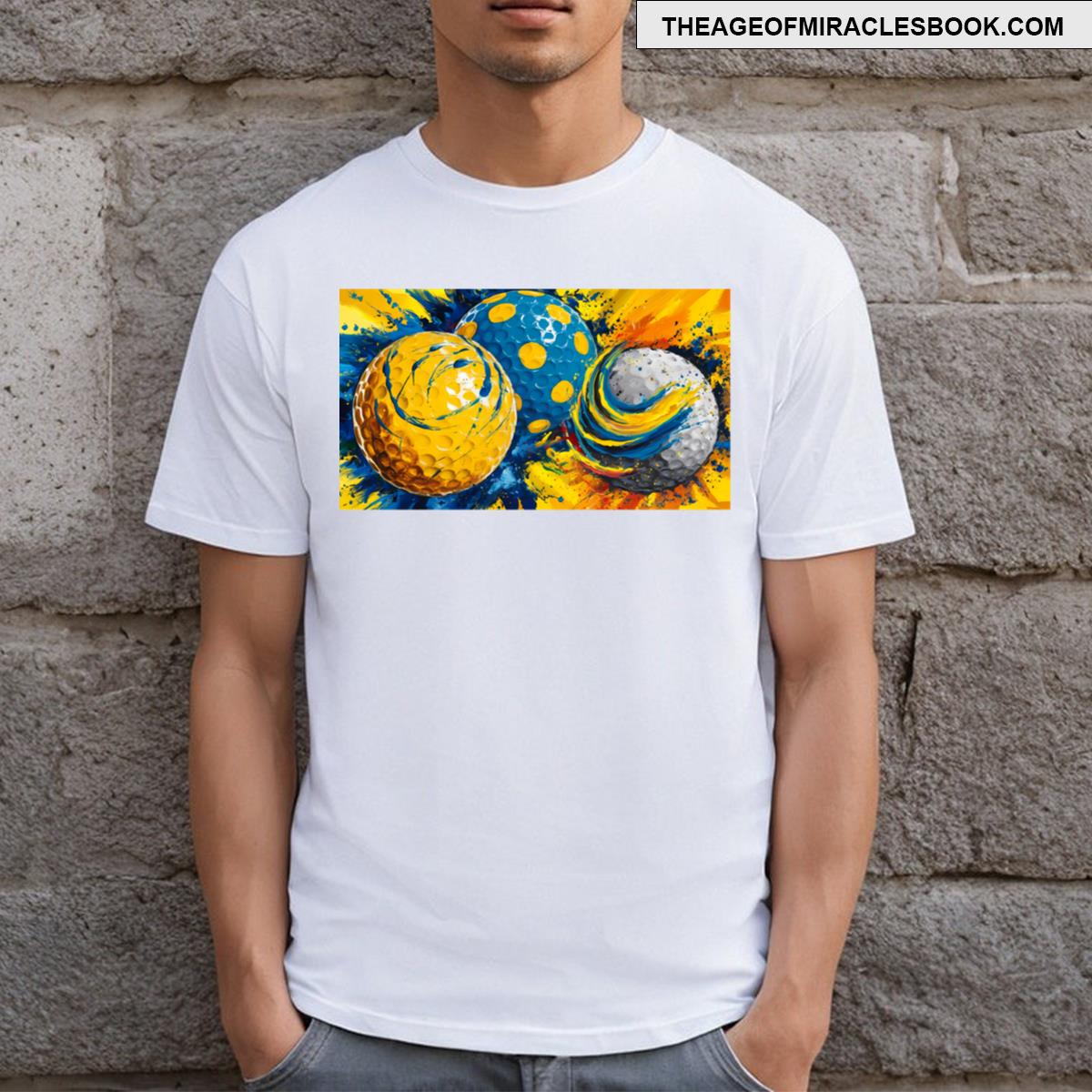 Bold Blue And Yellow Golf Balls T-shirt