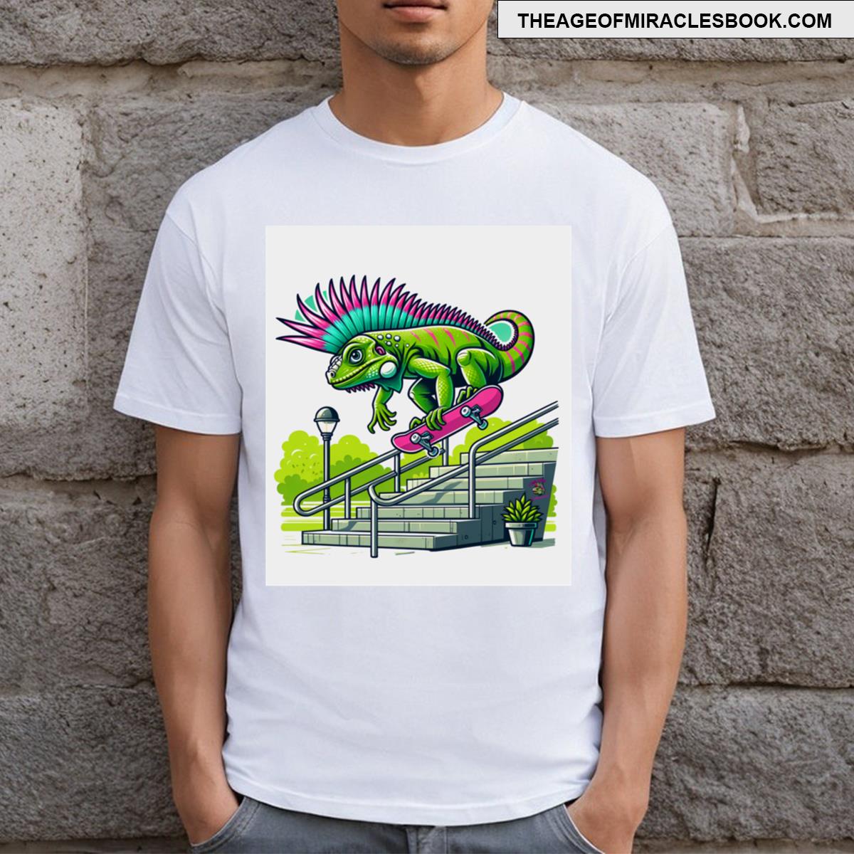 Iguana Rocking Out While Playing Different Sports 9 T-shirt