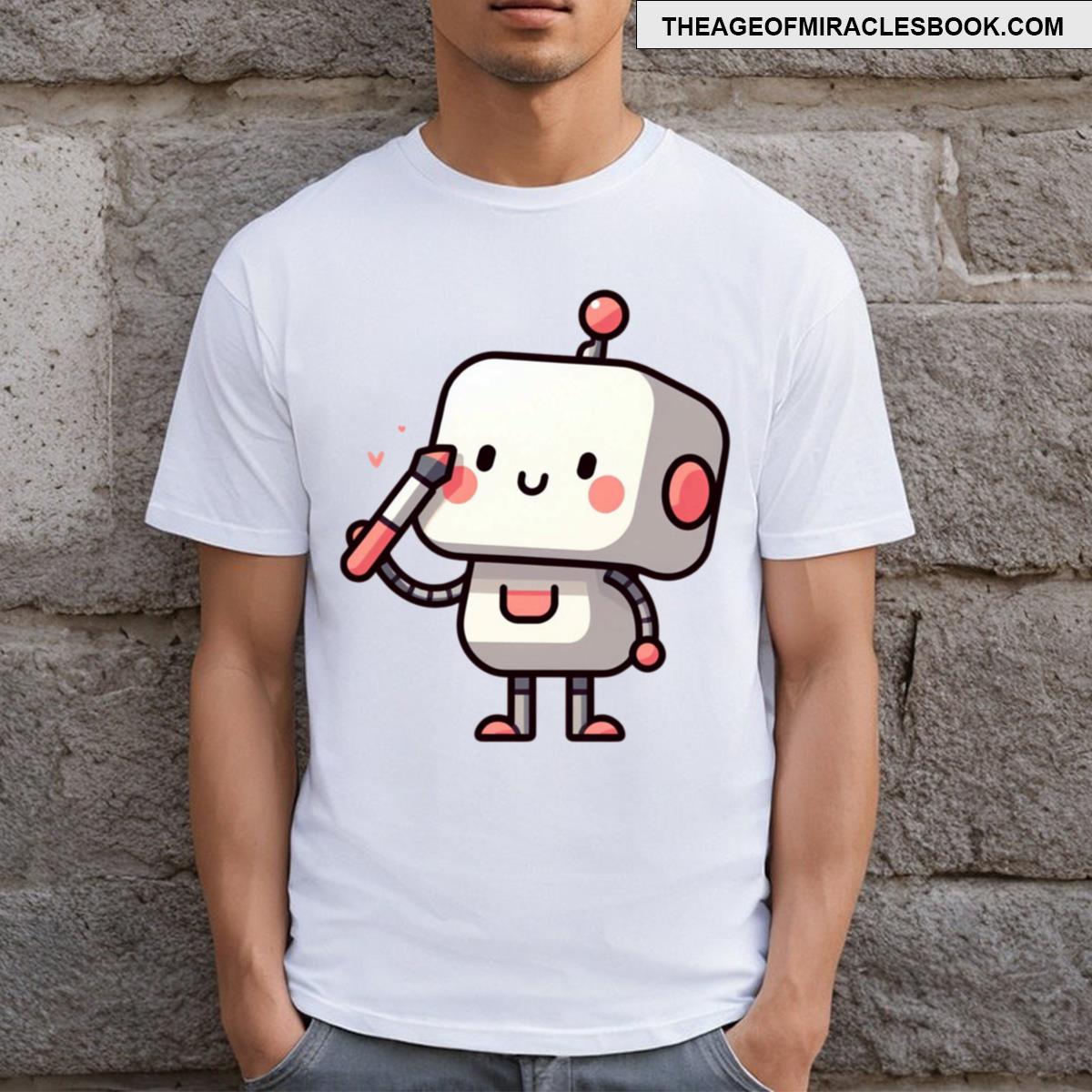 Robot Applying Rouge T-shirt