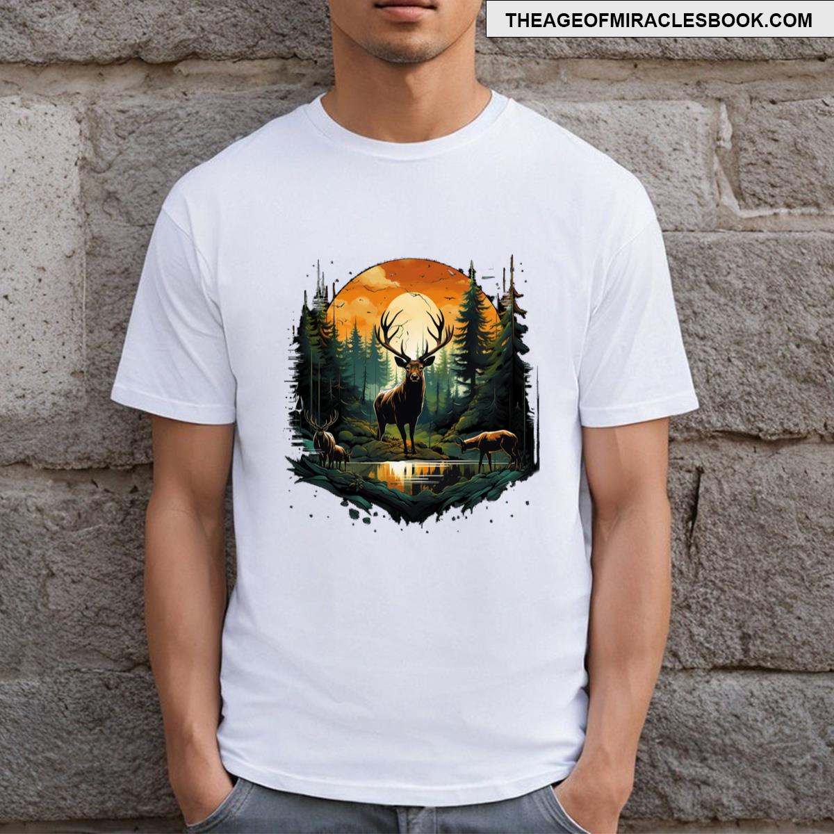 Reindeer And Nature T-shirt