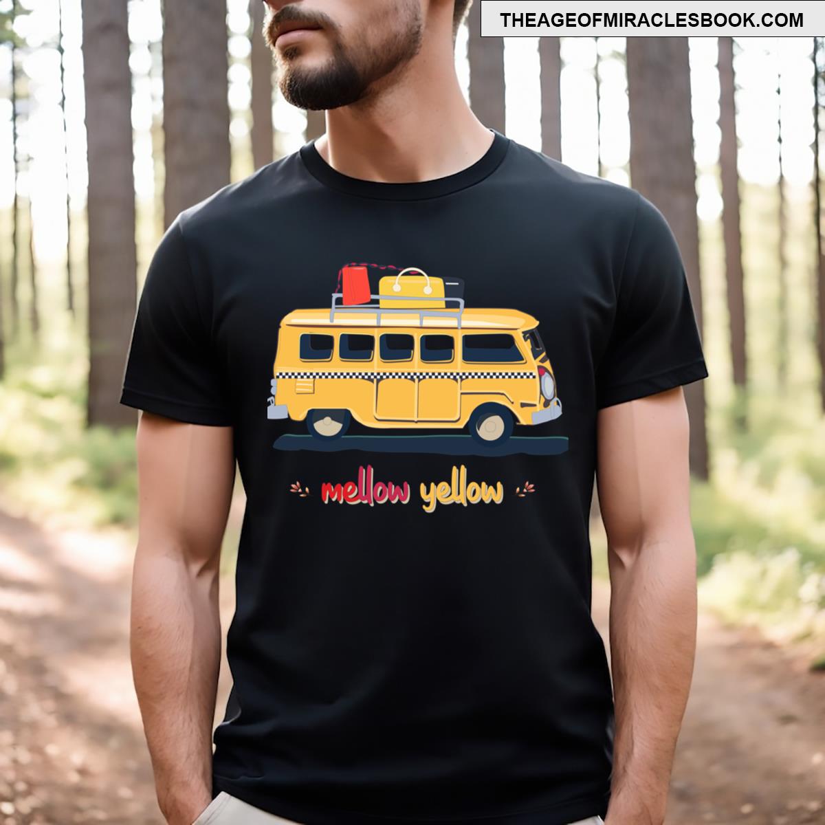 Mellow Yellow Bus Sticker T-shirt