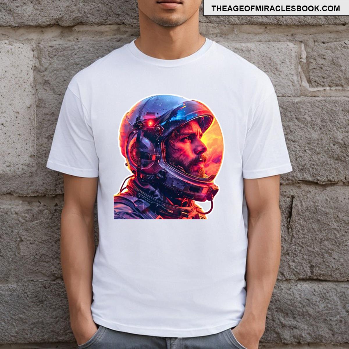 Astronaut Futuristic Sticker T-shirt