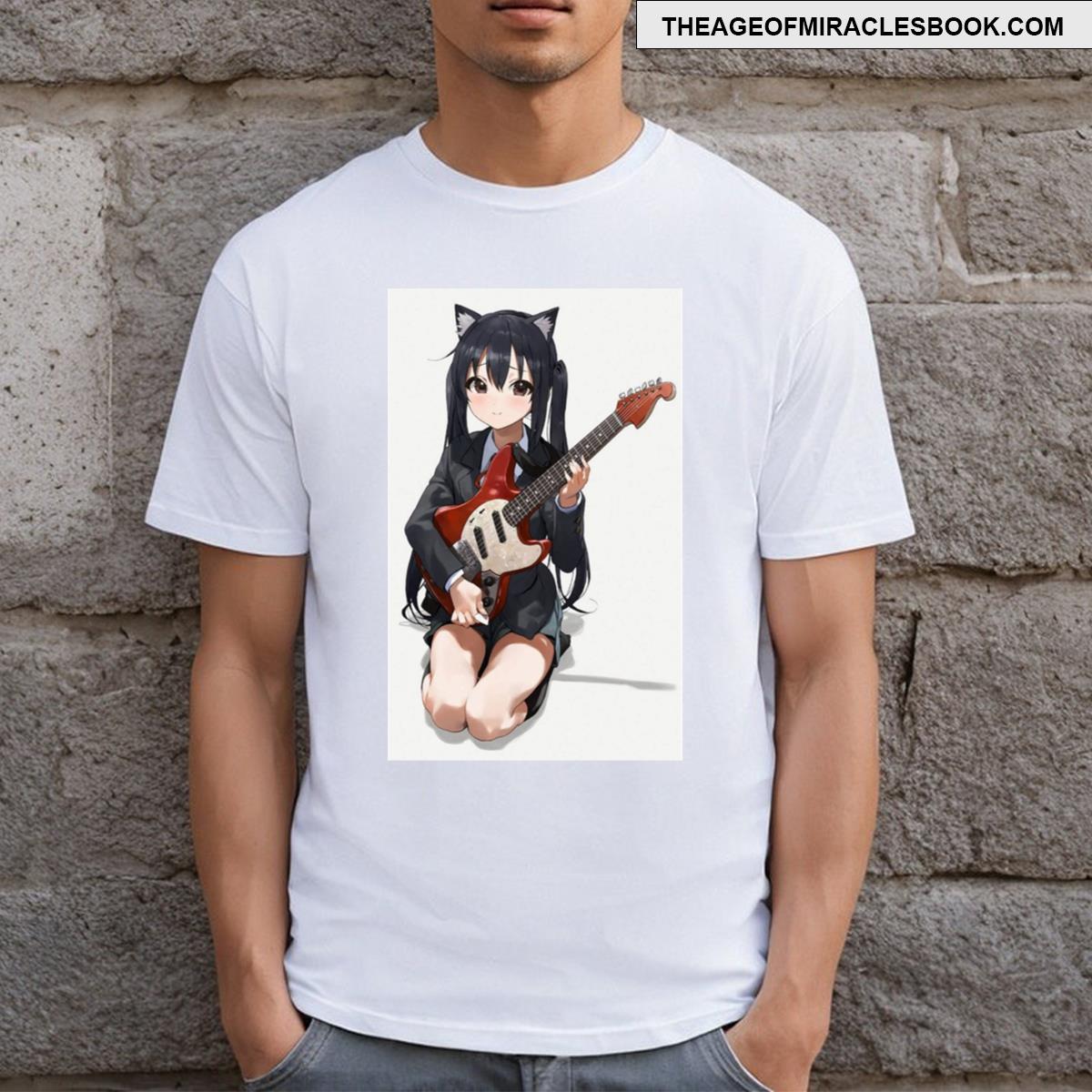 Cat Azusa Playing On Guitar T-shirt