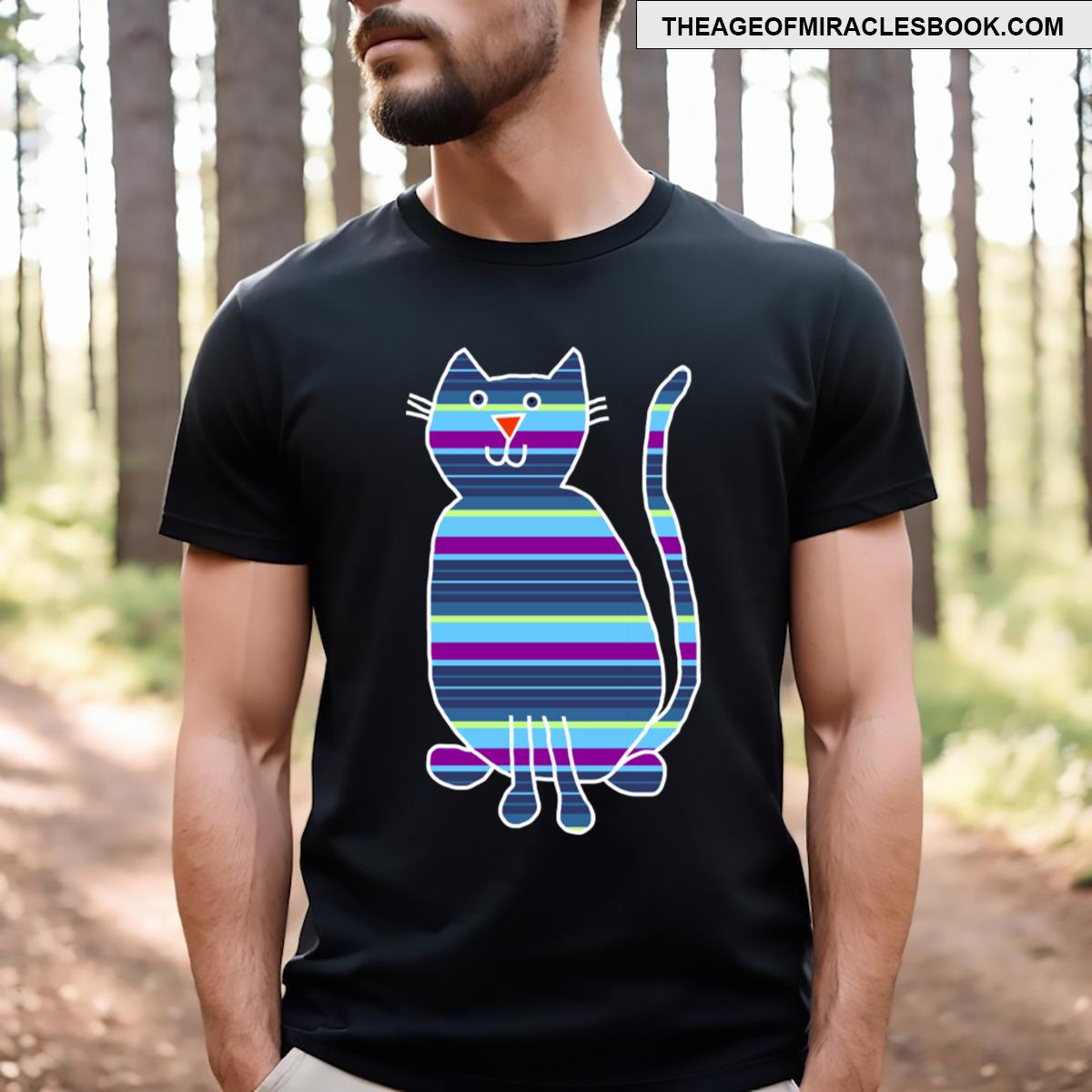 Cat Stripes Blue T-shirt