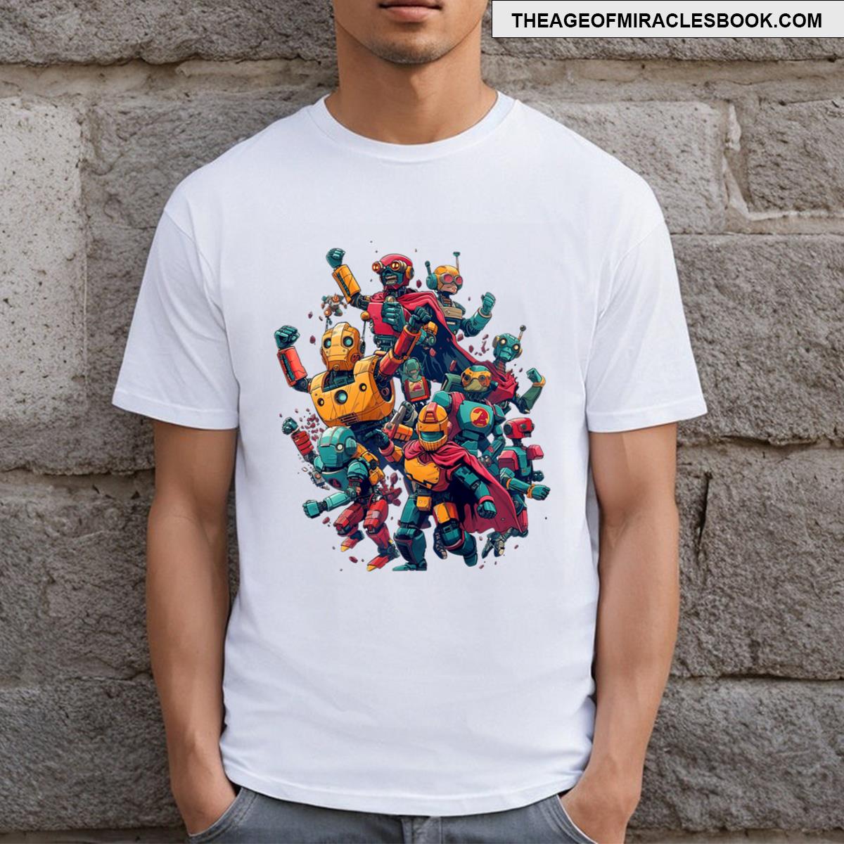 Colorful Robot Anime Sci Fi Adventure T-shirt
