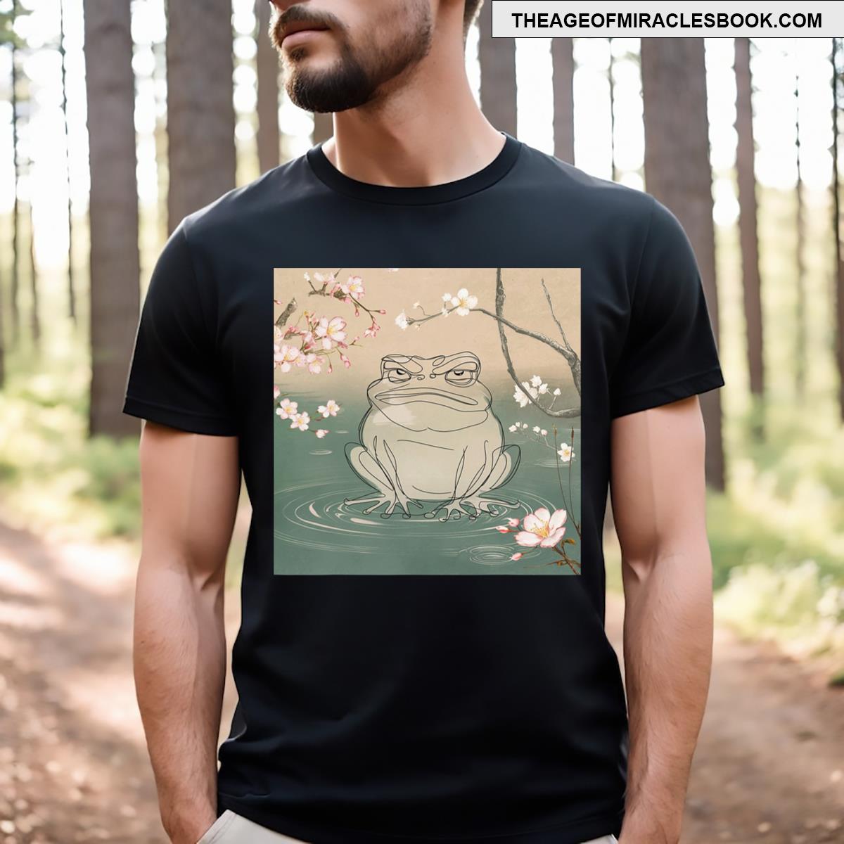 Japanese Grumpy Frog Ukiyo E Anime Japanese Tees3 T-shirt