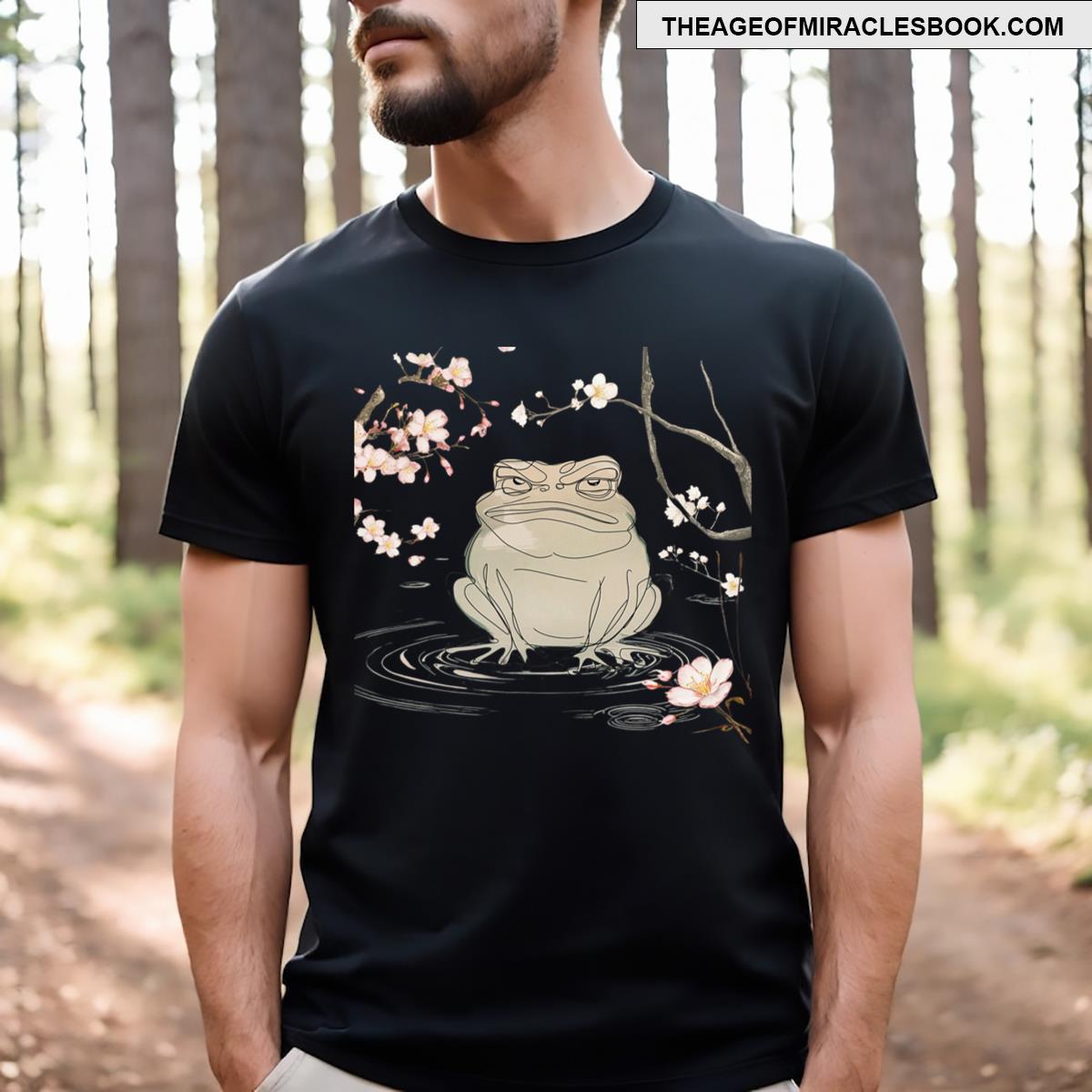 Japanese Grumpy Frog Ukiyo E Anime Japanese Tees4 T-shirt