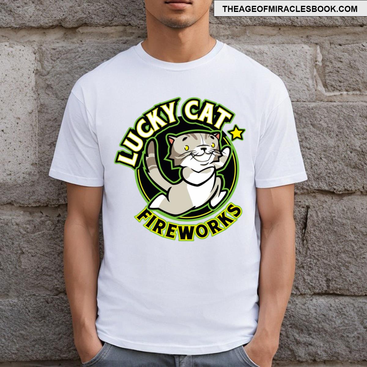Lucky Cat Fireworks T-shirt