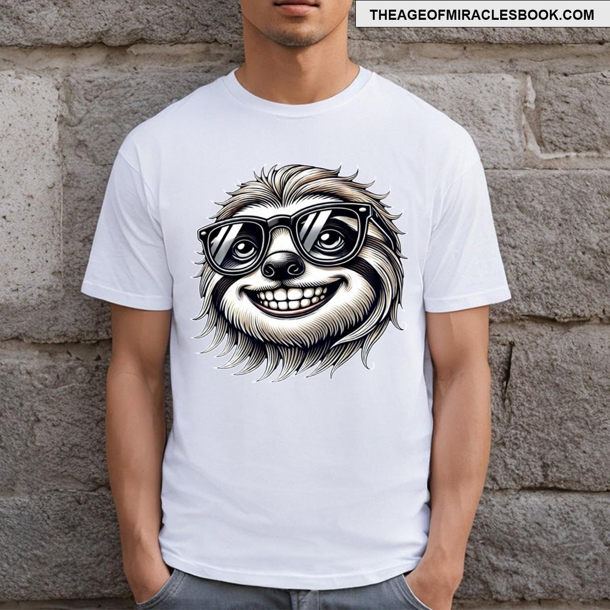 Cool Sloth Sunglasses Summer Cartoon Fun T-shirt