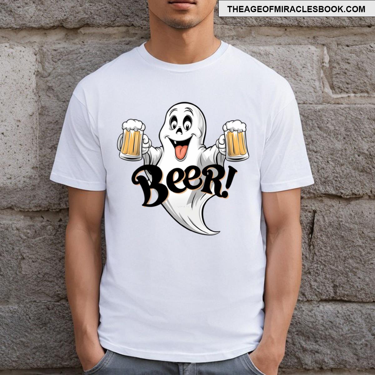 Cute Ghost Having Beers T-shirt