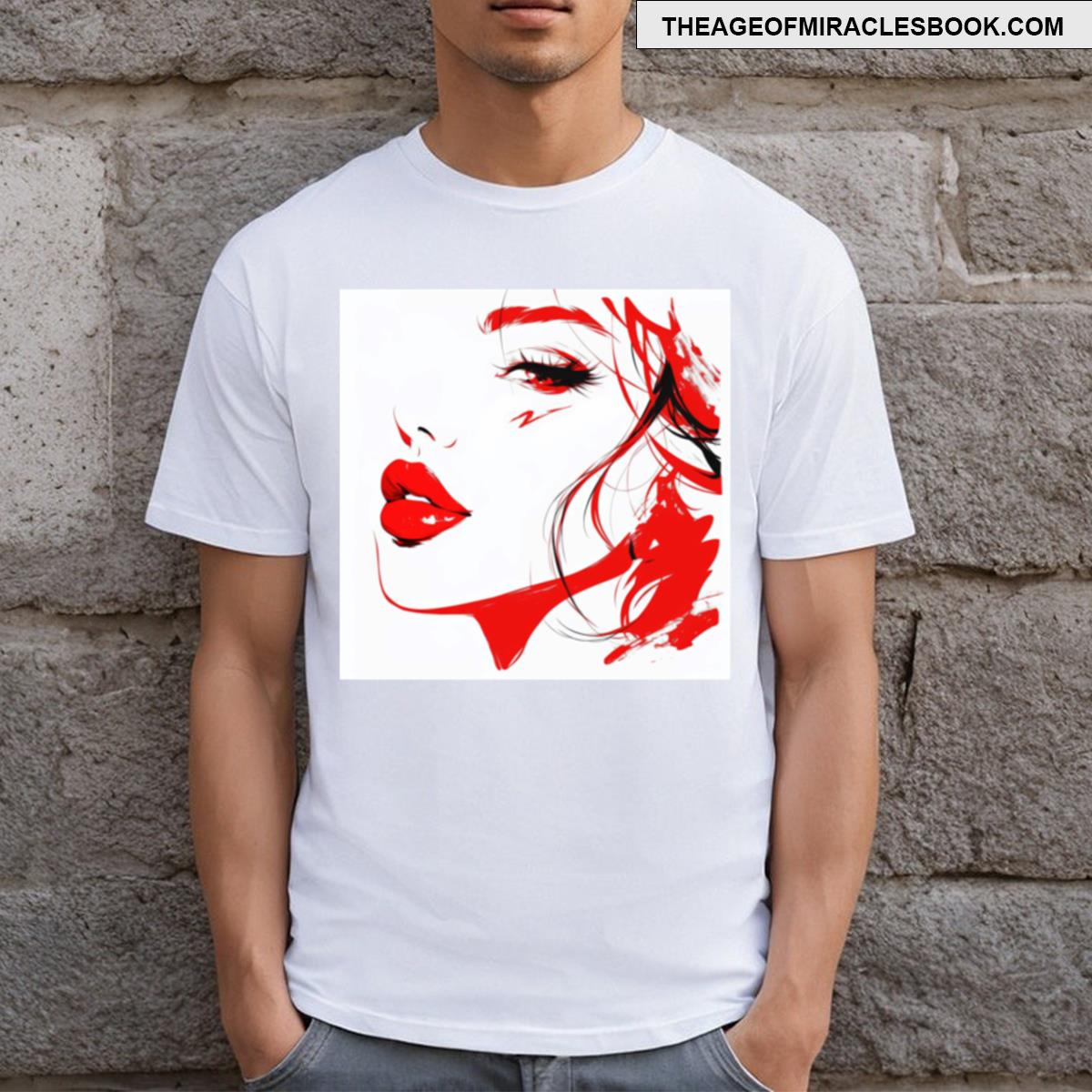 Red Kiss Stickers T-shirt