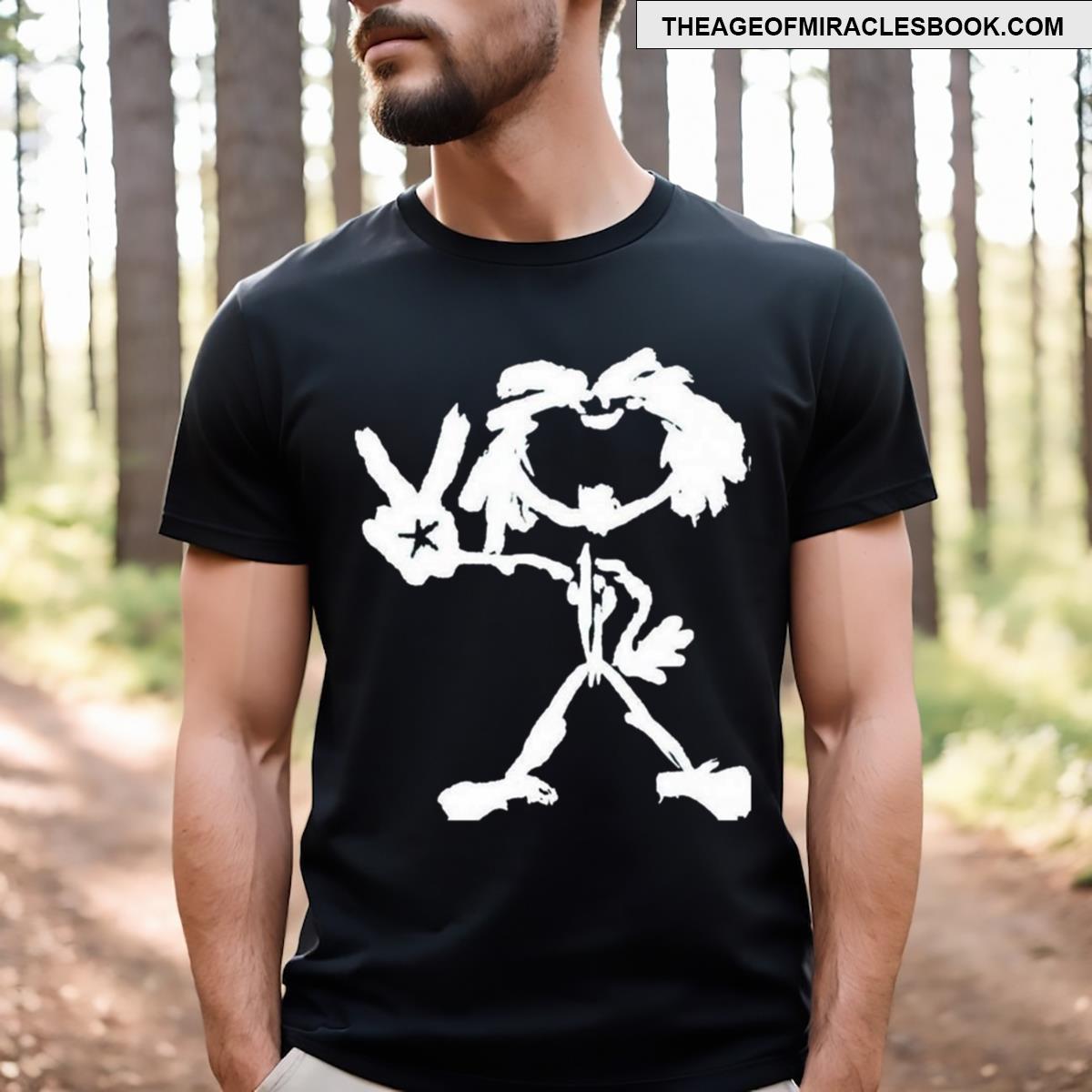 White Peace Out Man T-shirt