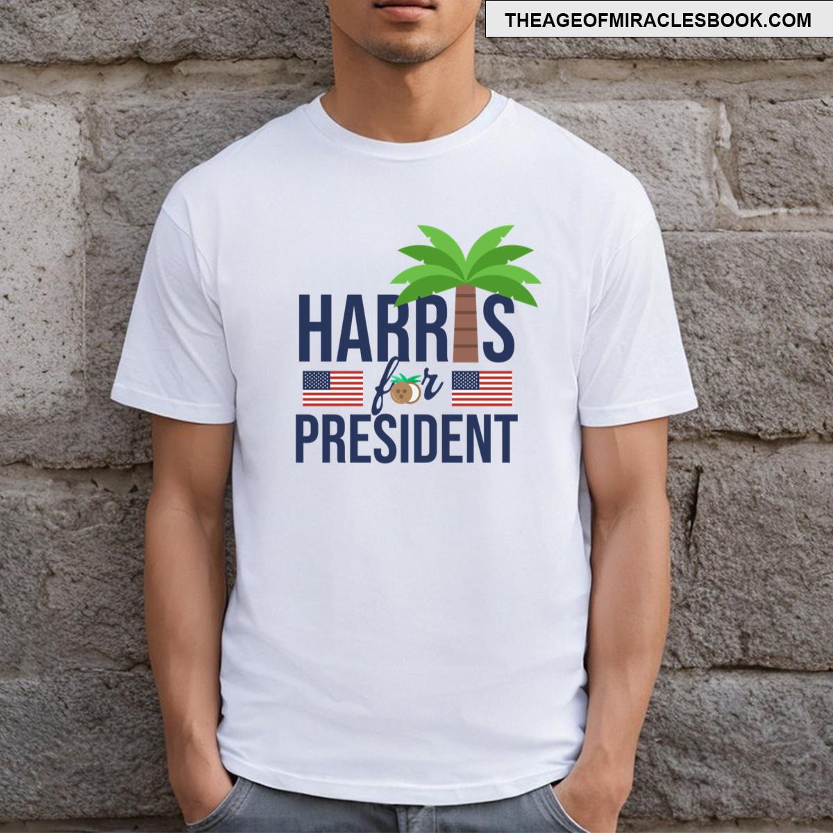 Harris Palm Tree Coconut Meme Support 2024 T-shirt