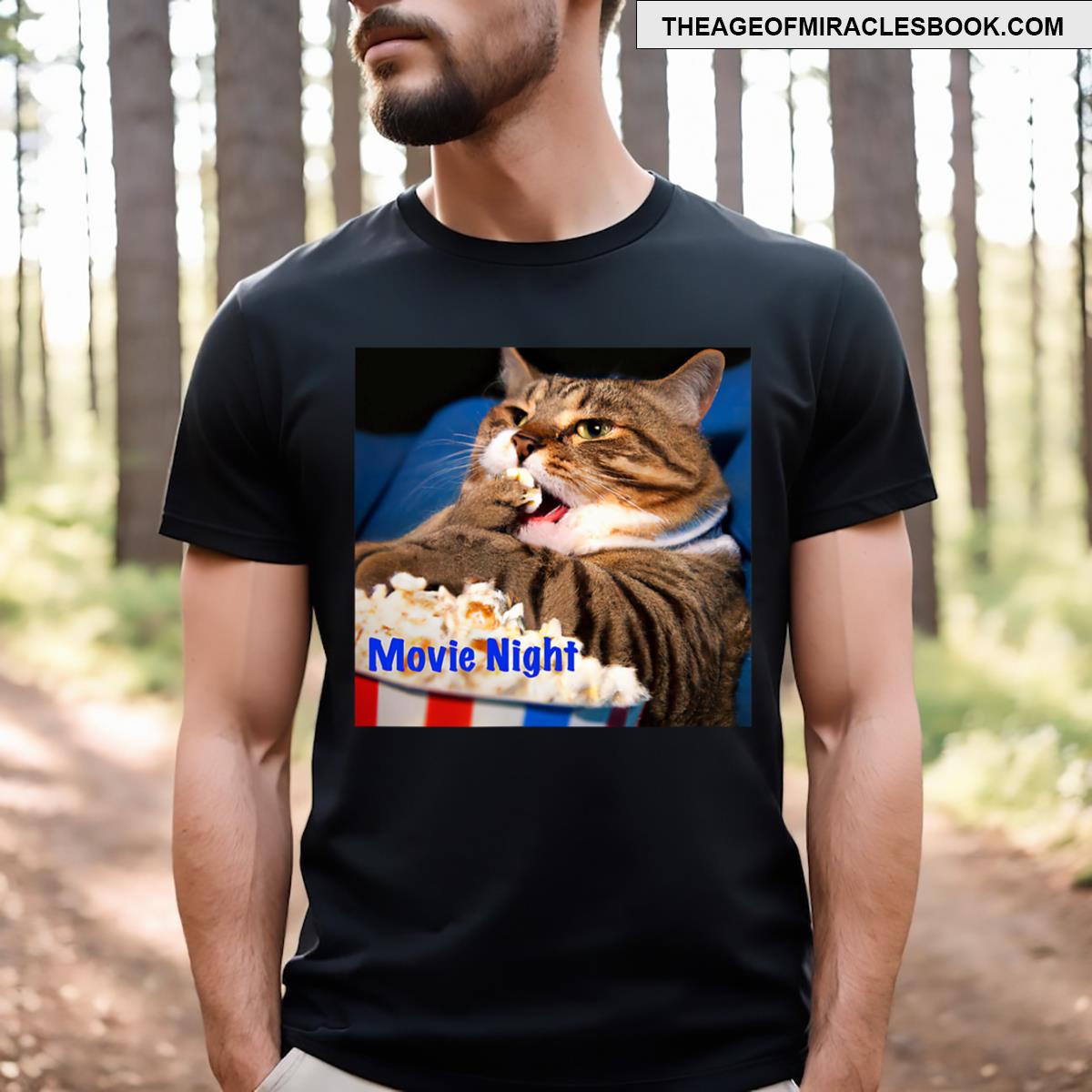 Movie Night Cat T-shirt