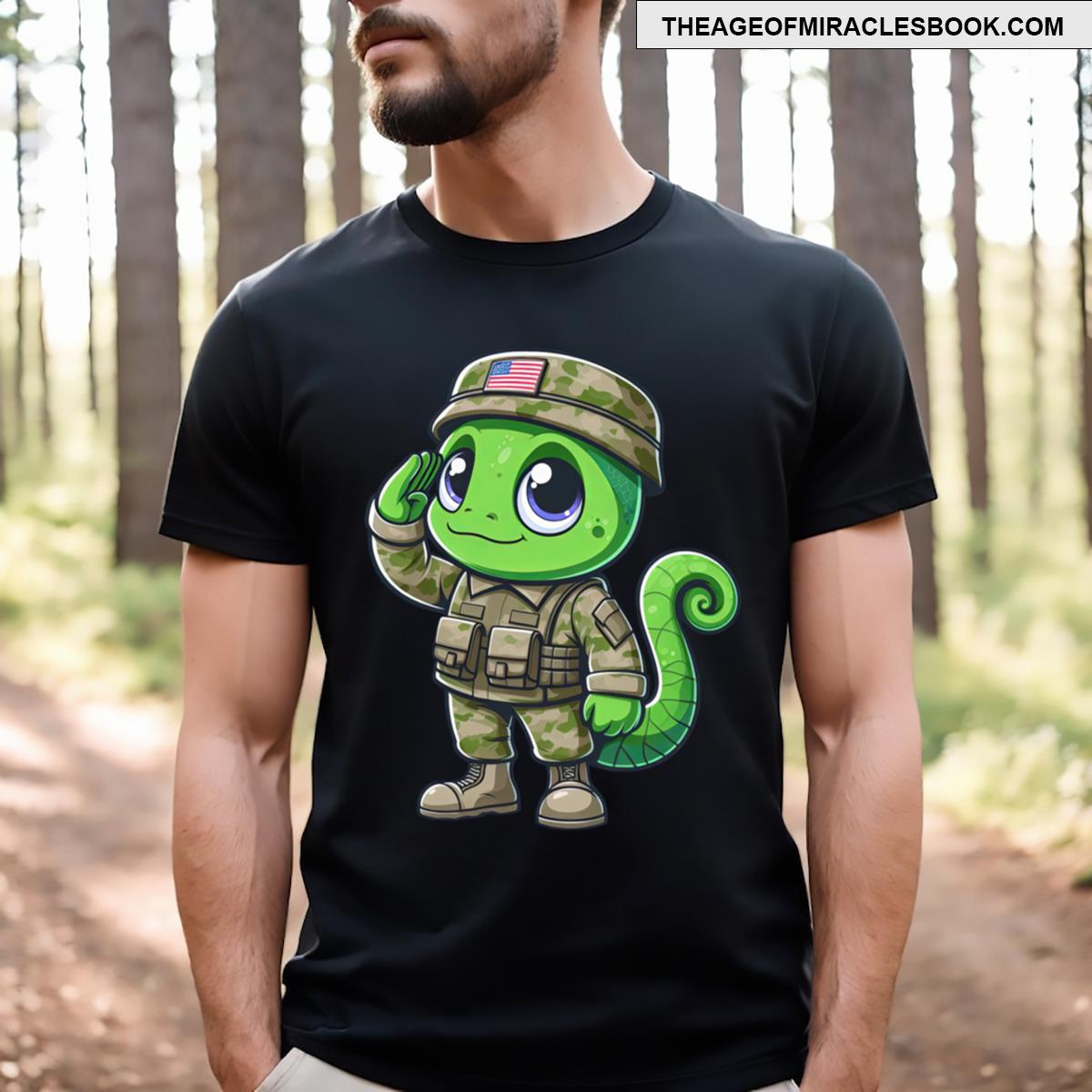 Veiled Chameleon Reptile Army T-shirt