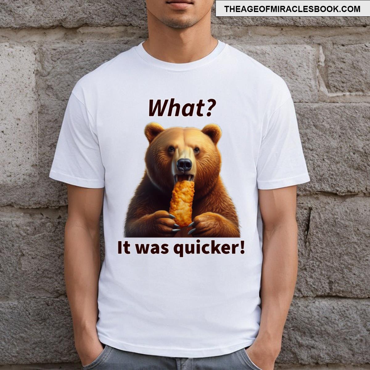 Funny Fish Finger Bear T-shirt