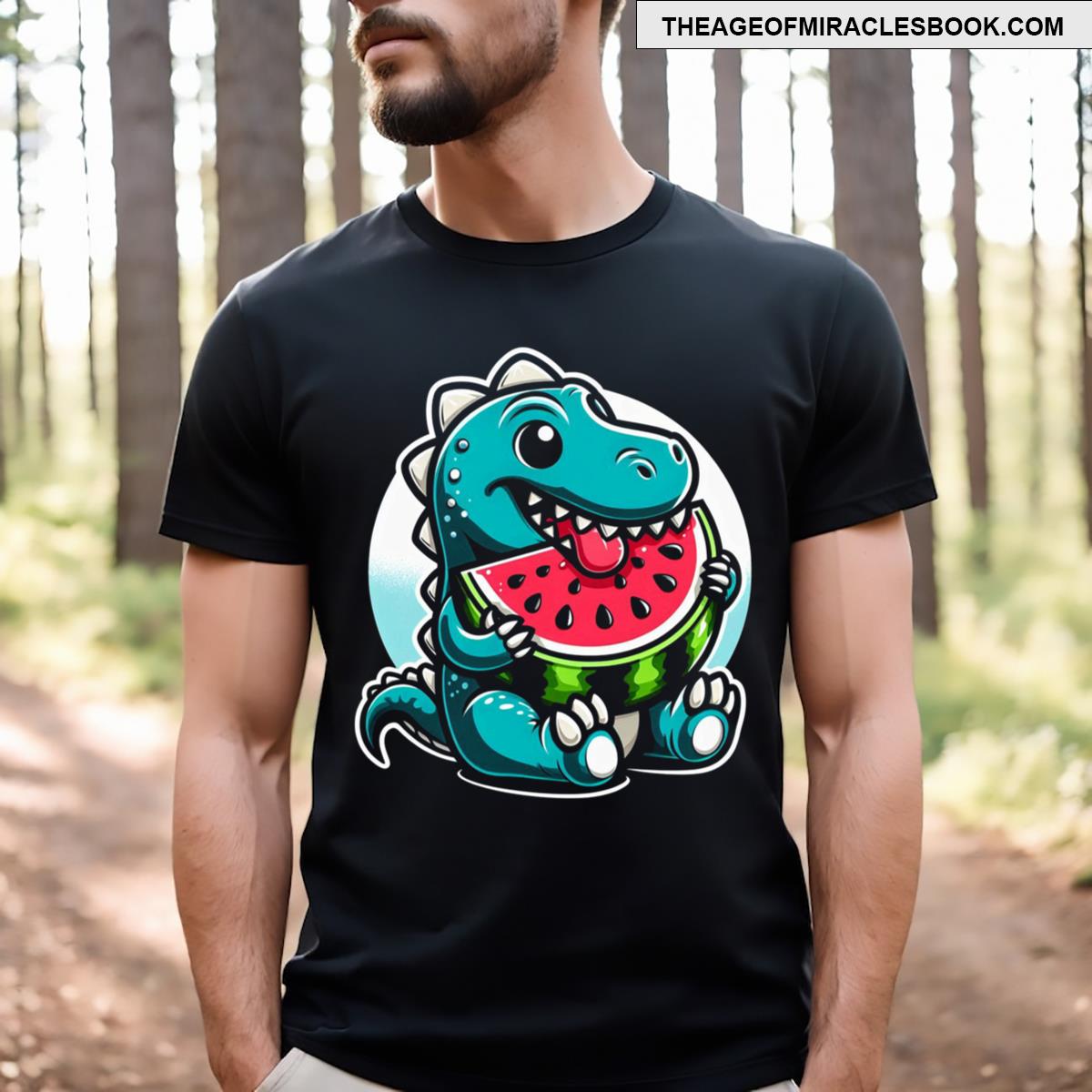 Melonsaurus T Rex Dinosaur Watermelon Summer Vacation Fruit T-shirt