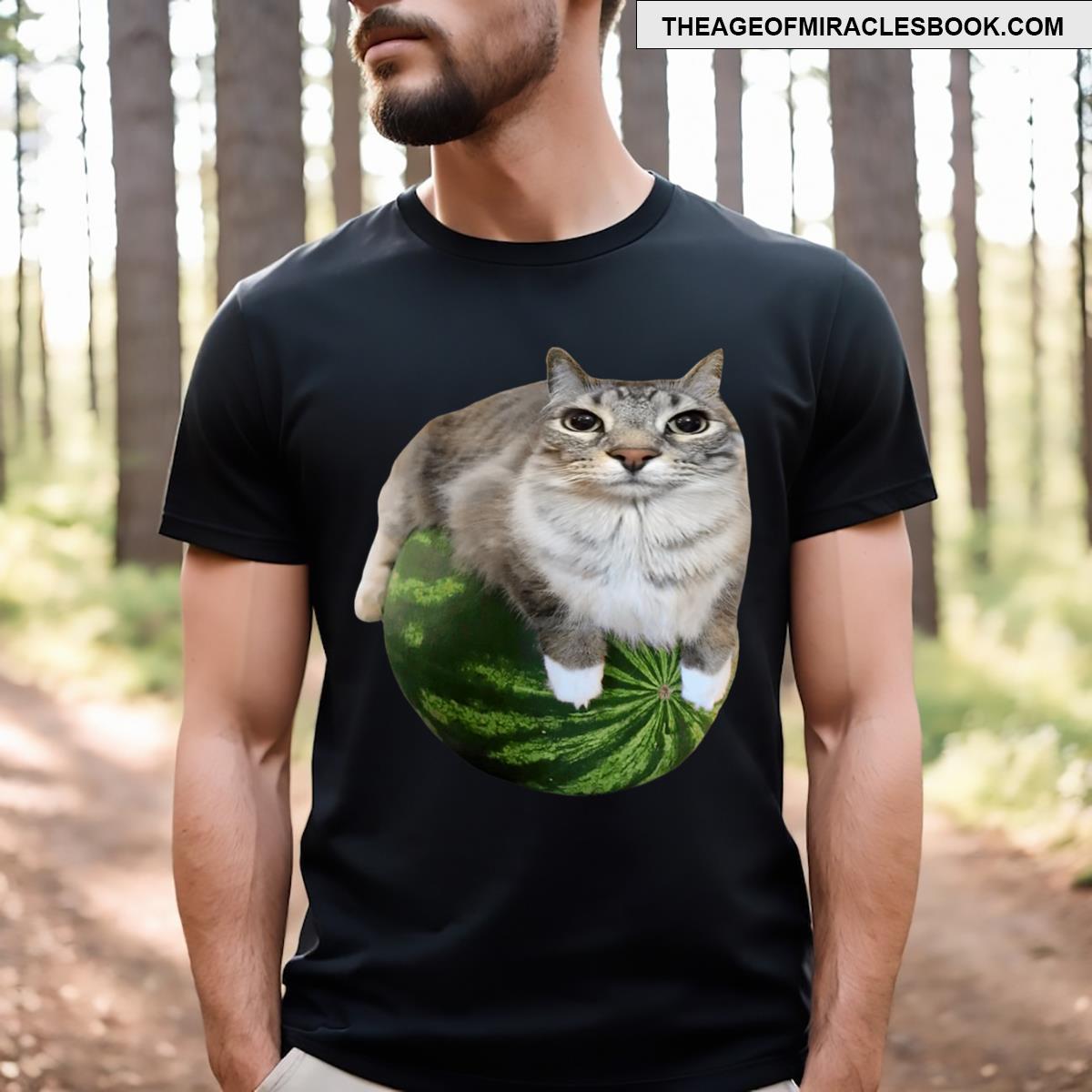 Watermelon Cat Silly Cat Meme T-shirt