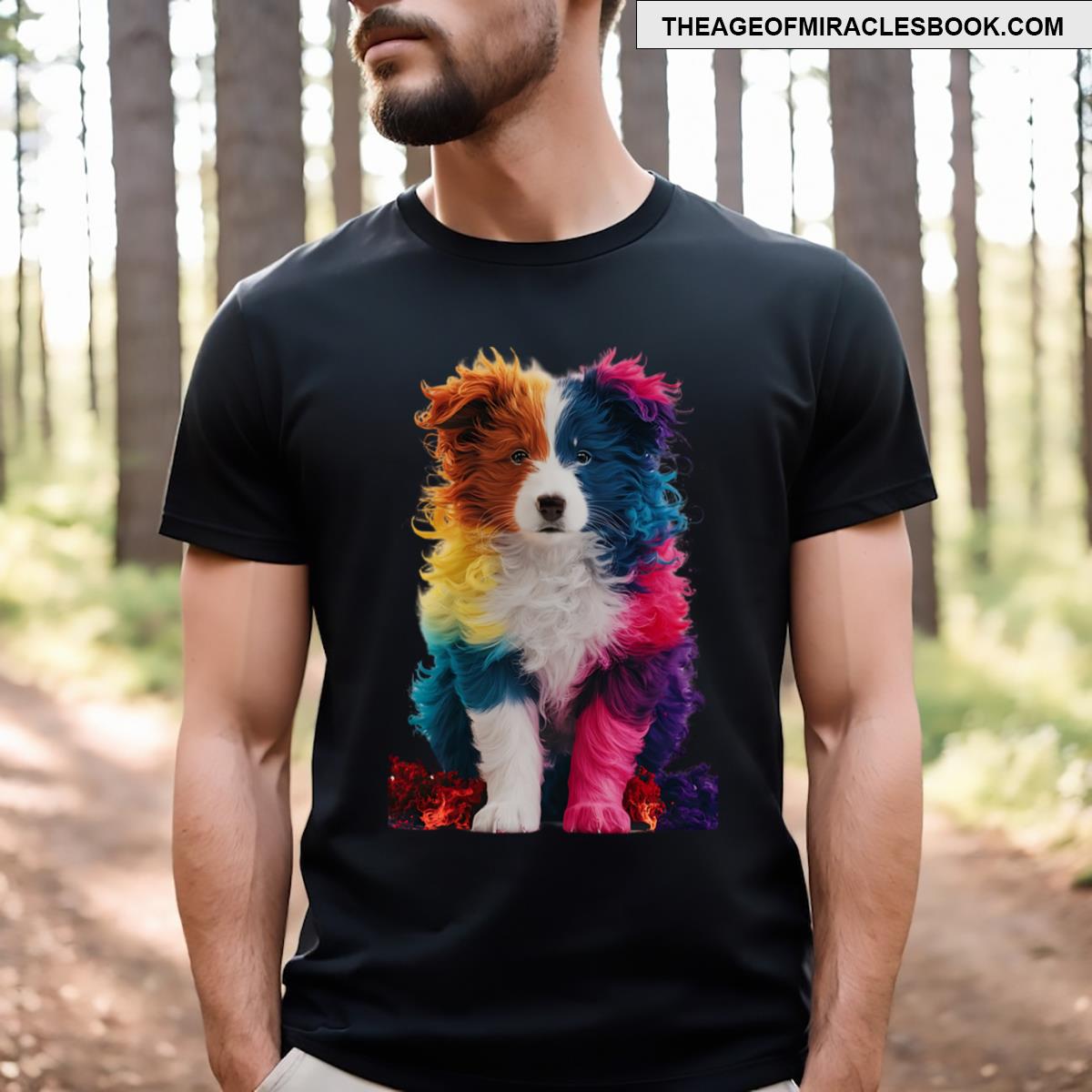 Colorful Fur Border Collie T-shirt