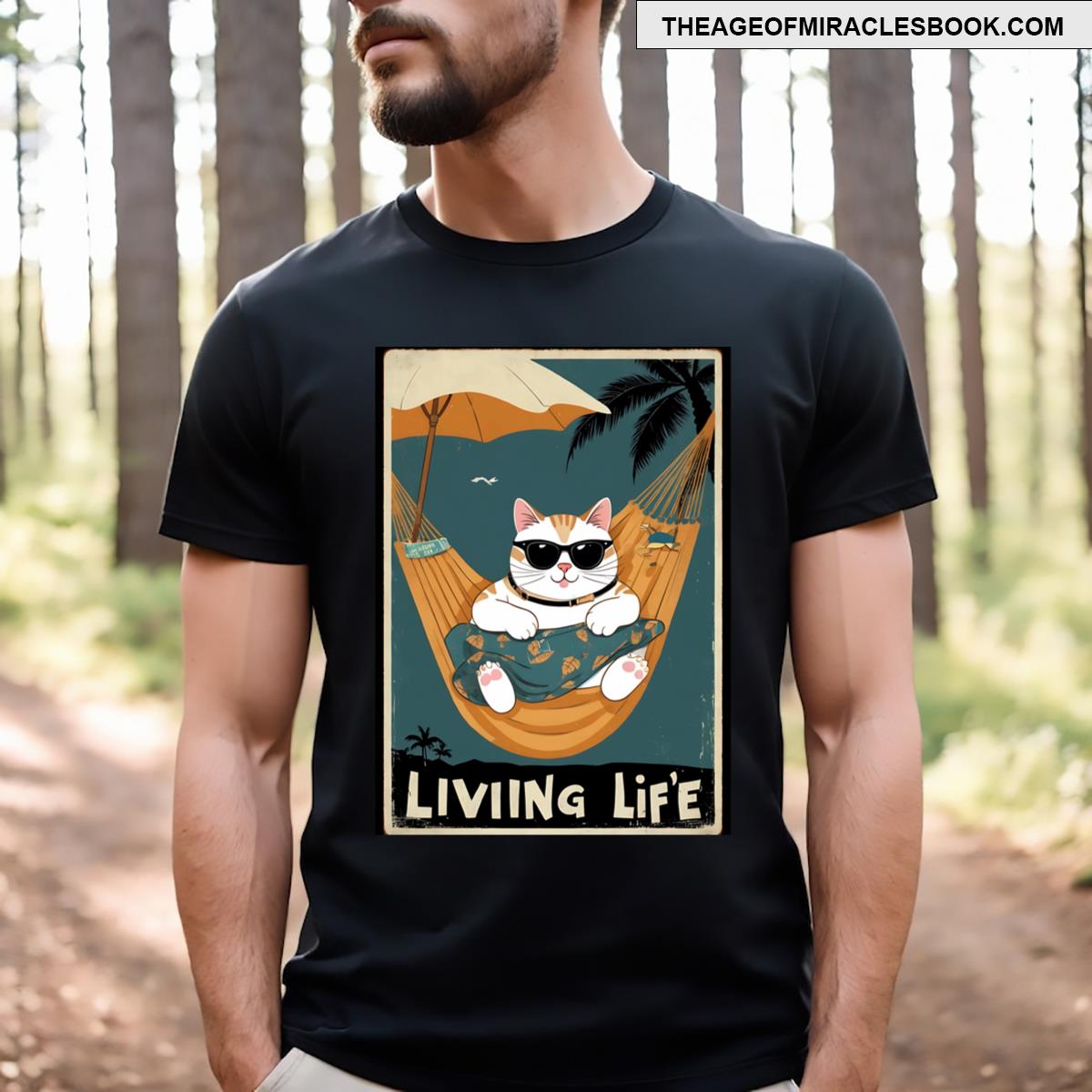 Cute Lazy Cat In A Hammock T-shirt