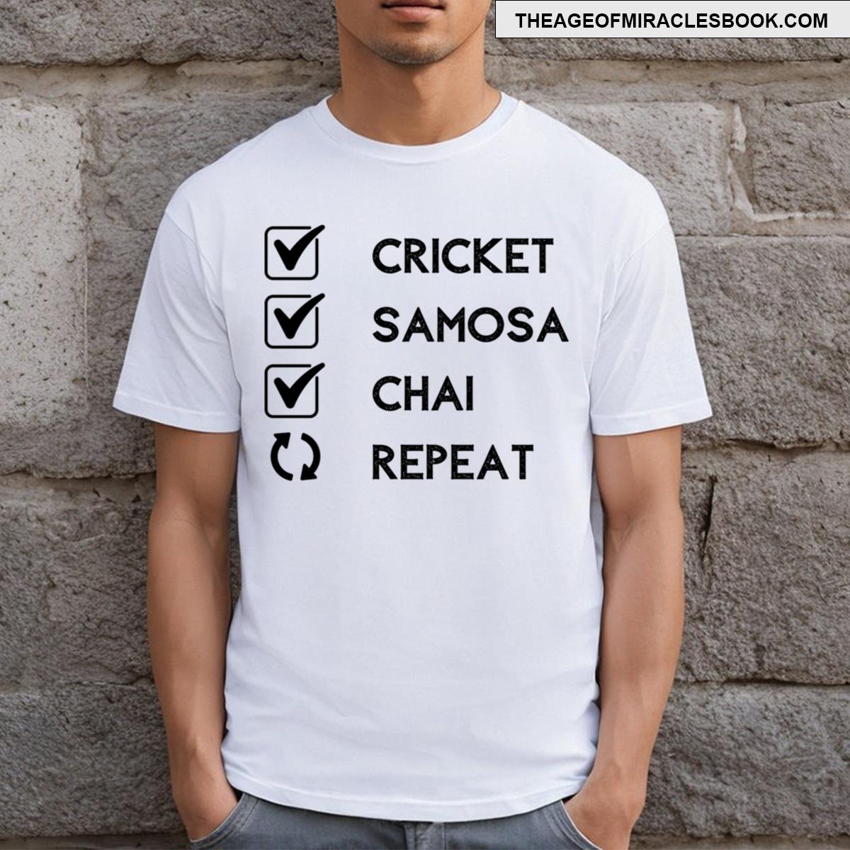 Indian Cricket Samosa Chai Design T-shirt