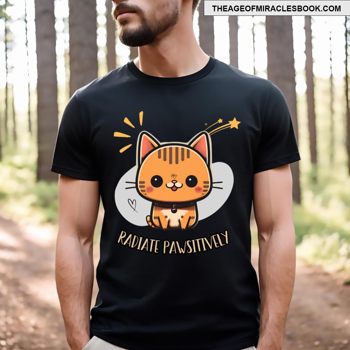 Radiate Pawsitively Cute Kawaii Cat T-shirt
